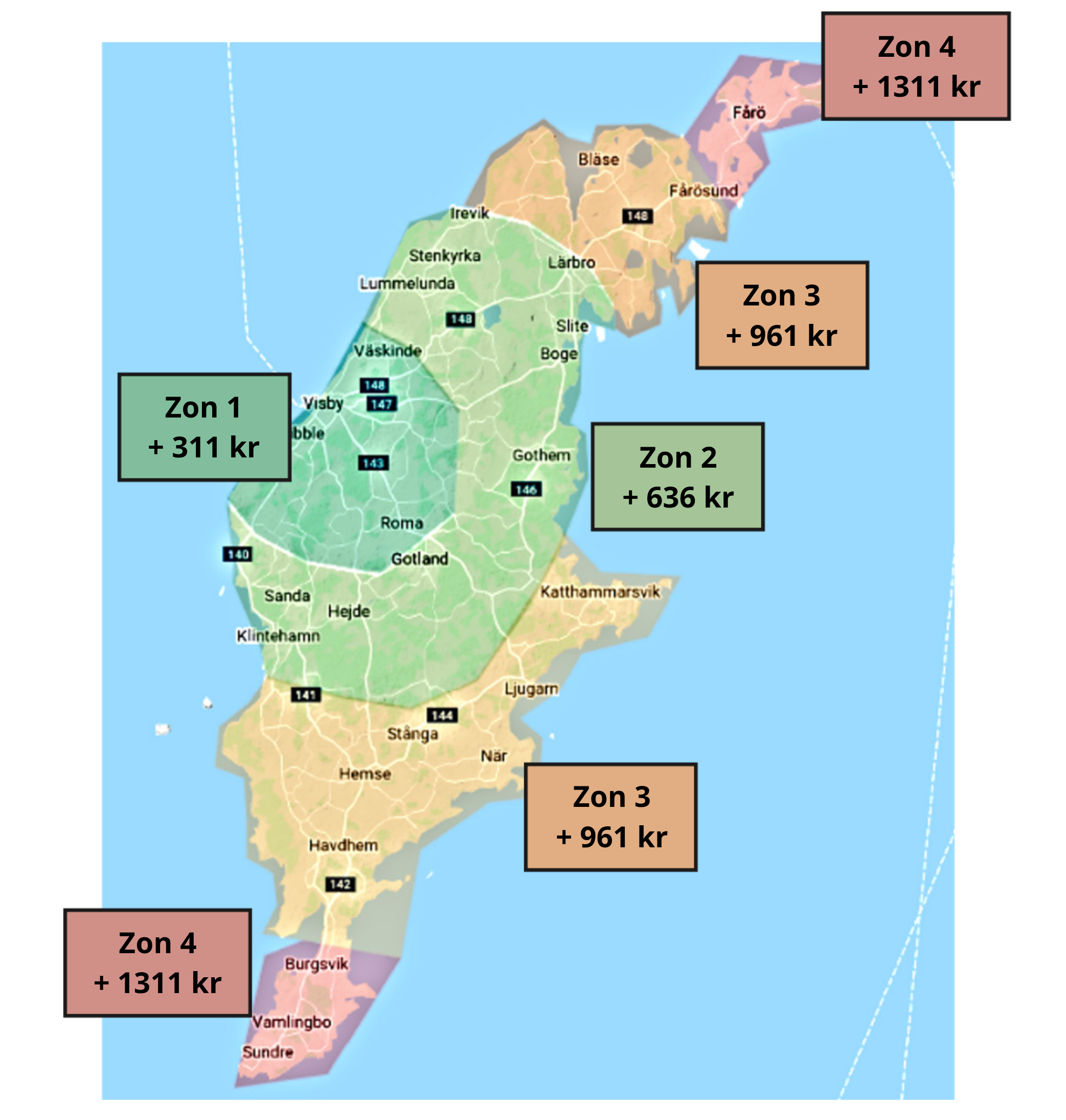 Gotland karta zonpriser 2026 privat