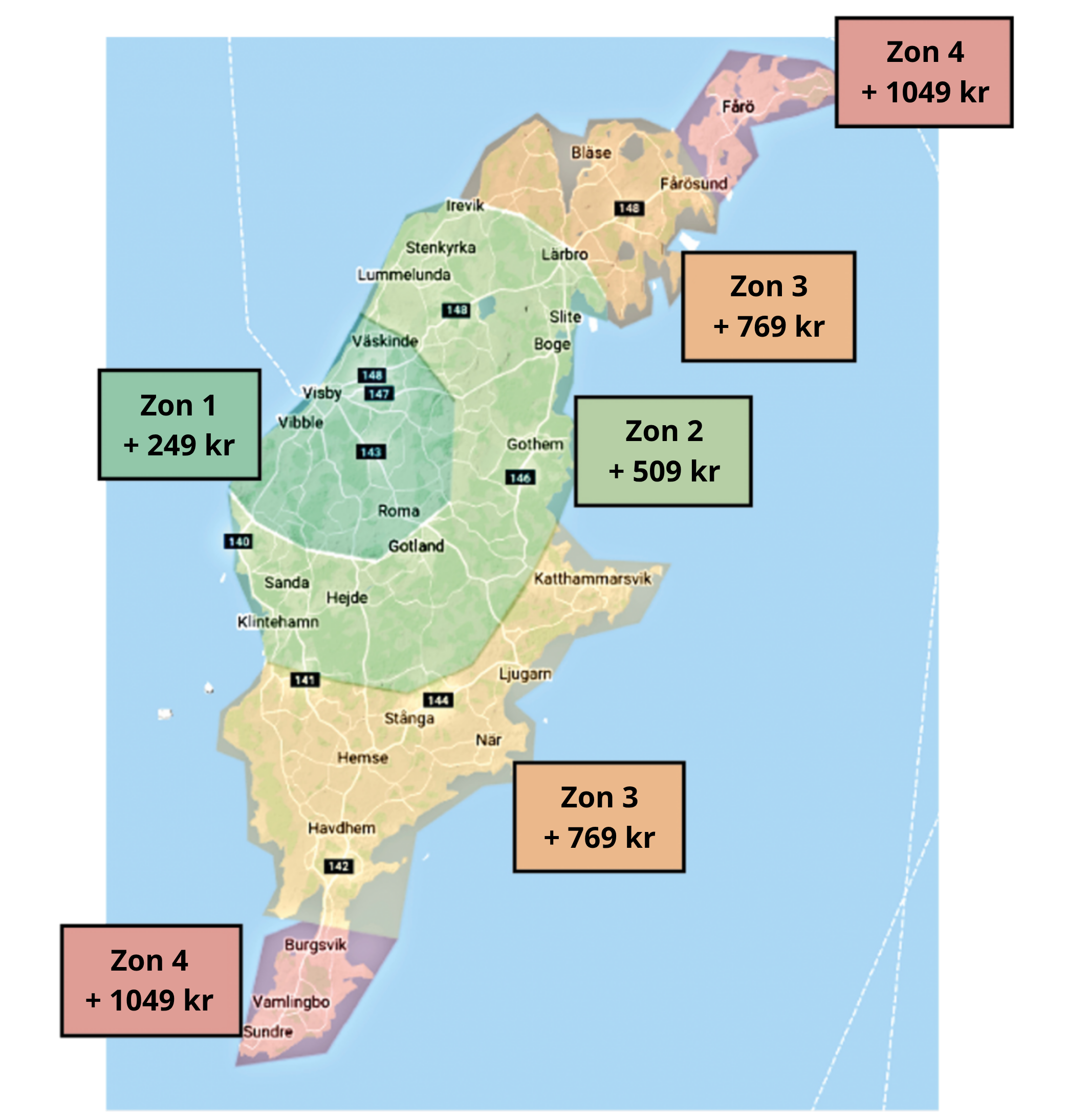 Gotland karta zonpriser 2026