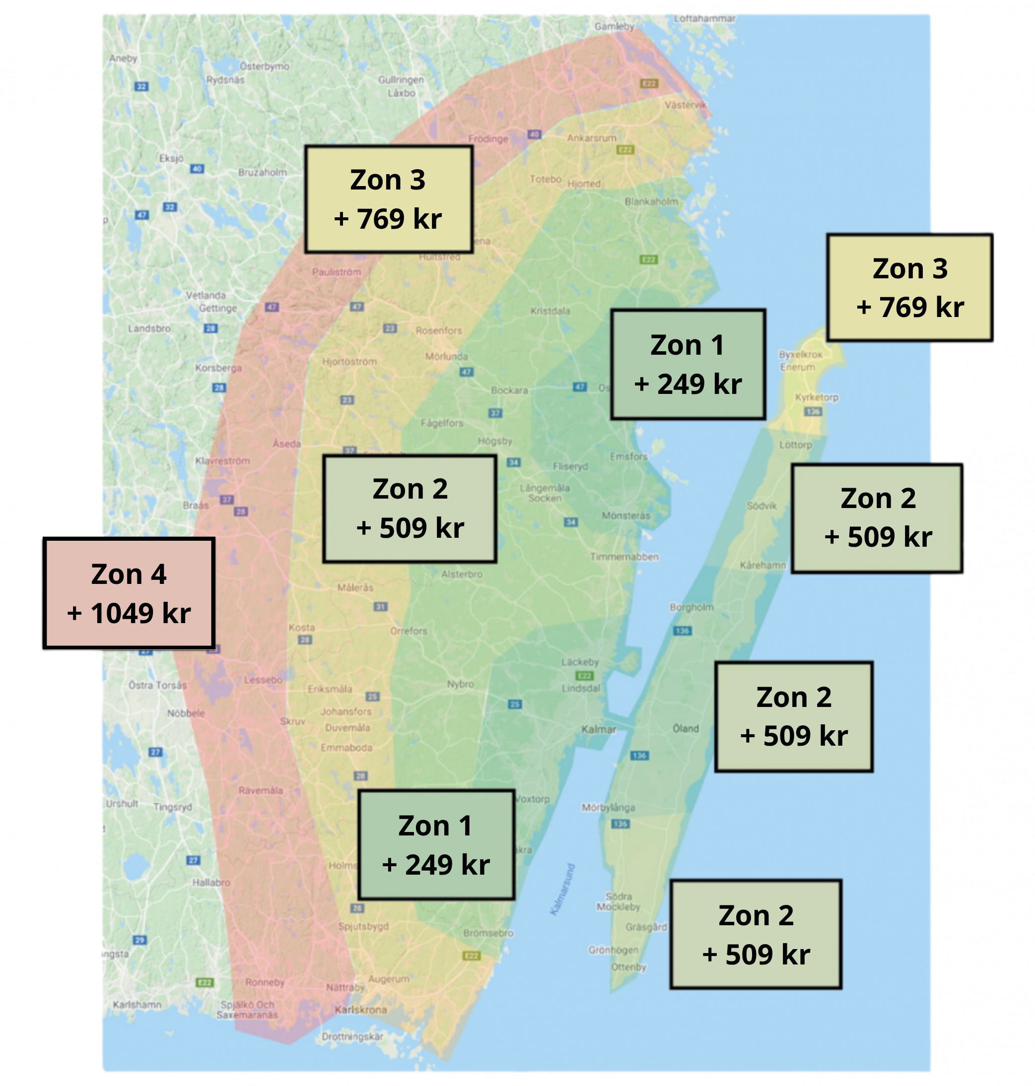 Kalmar karta zonpriser 2026